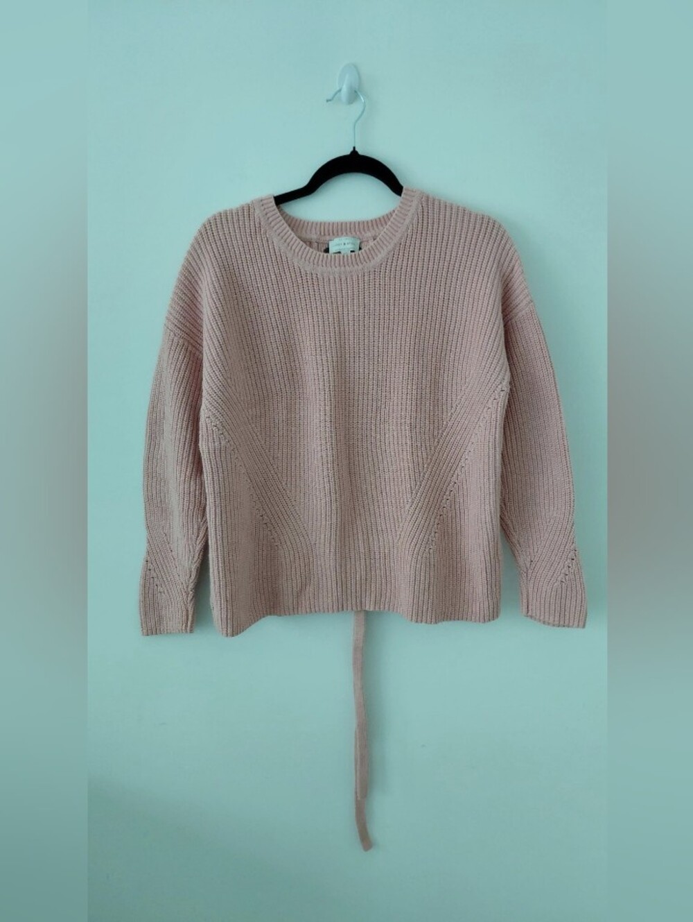 Lucky Brand Lace-Up Knit Sweater - Dusty Pink
